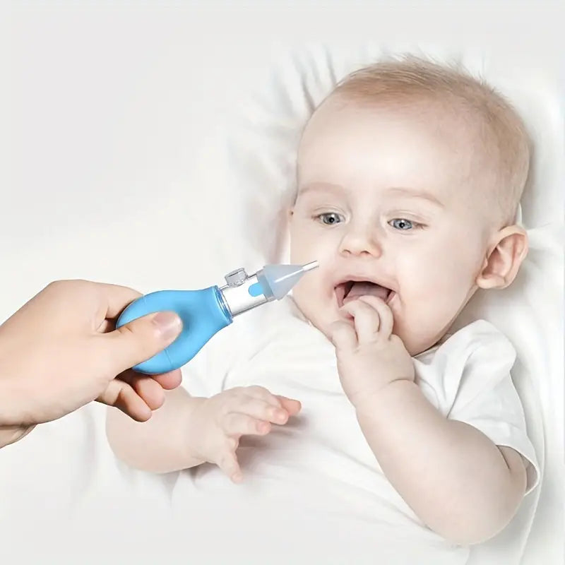 Baby Silicon Suction Pump Style Mucus Remover - Blue